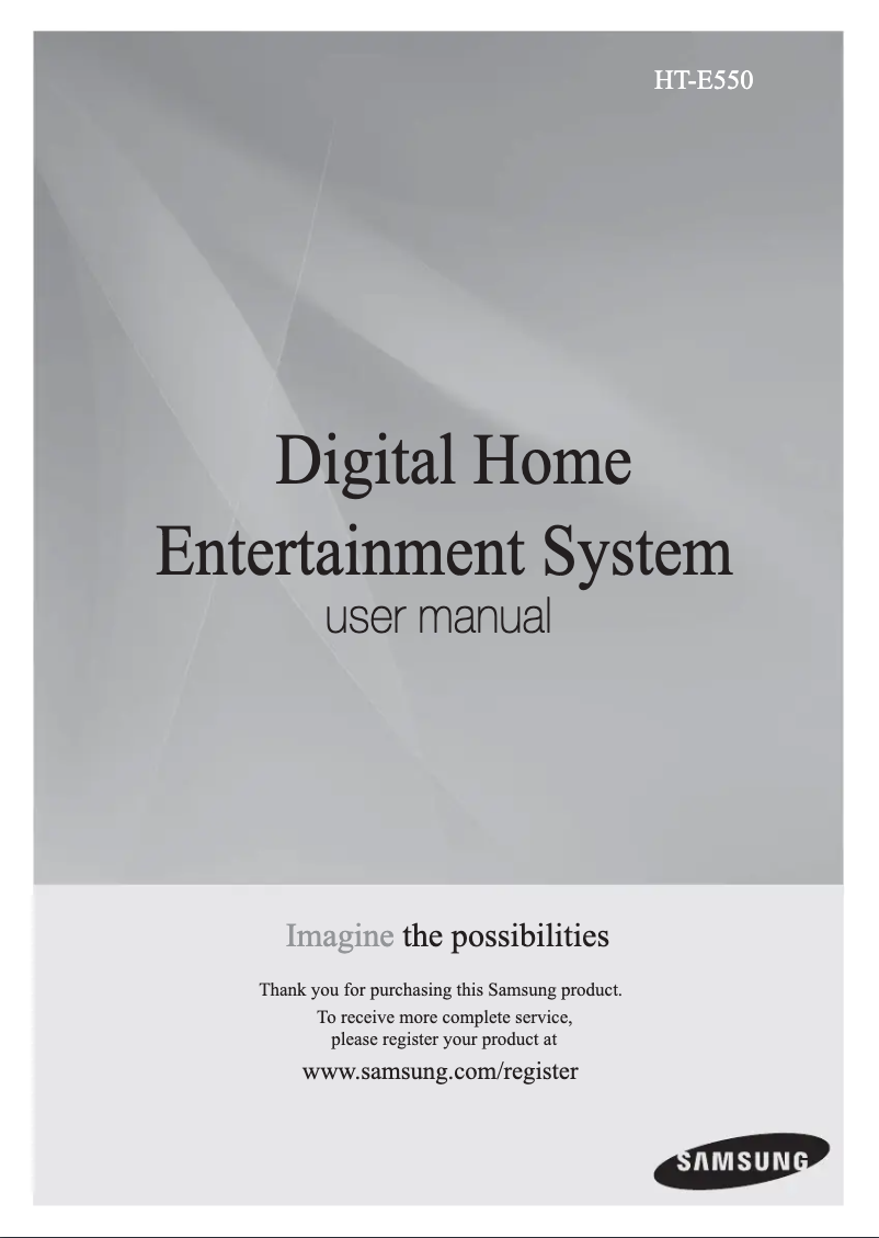 Page n°1 - Manuel utilisateur Samsung HT-E550