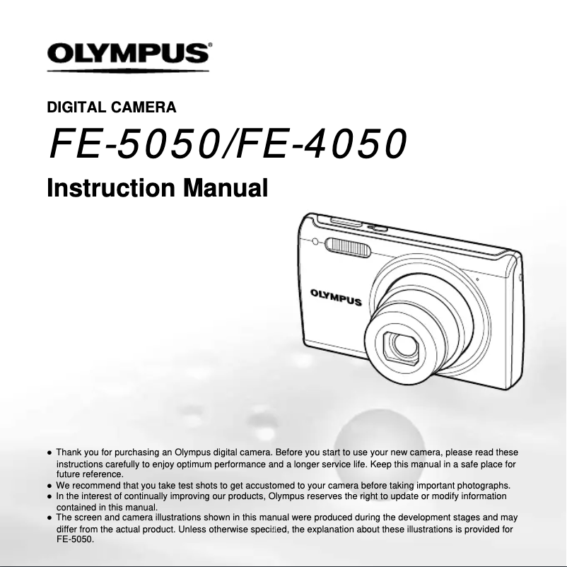 Page 1 de la notice Manuel utilisateur Olympus FE-4050