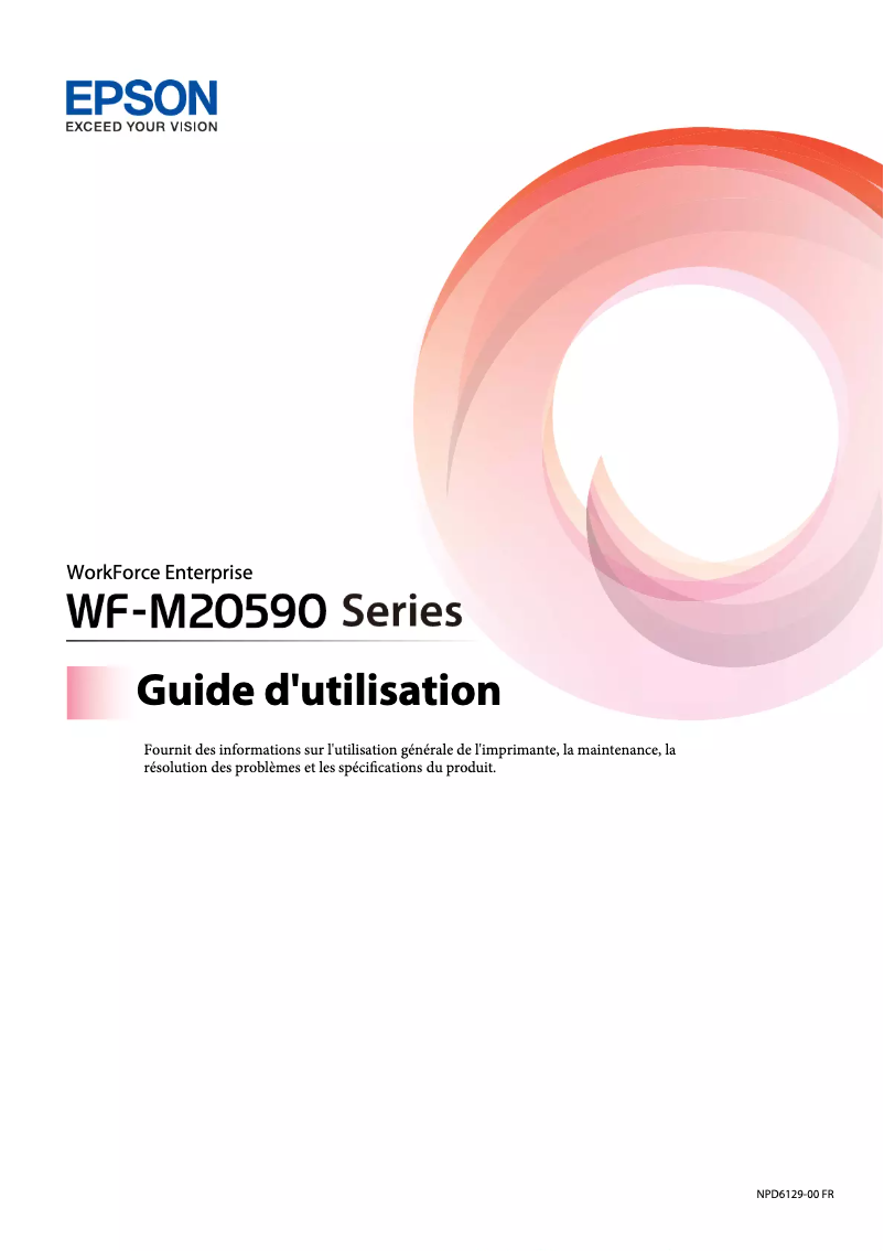 Page 1 de la notice Manuel utilisateur Epson WorkForce Enterprise WF-M20590
