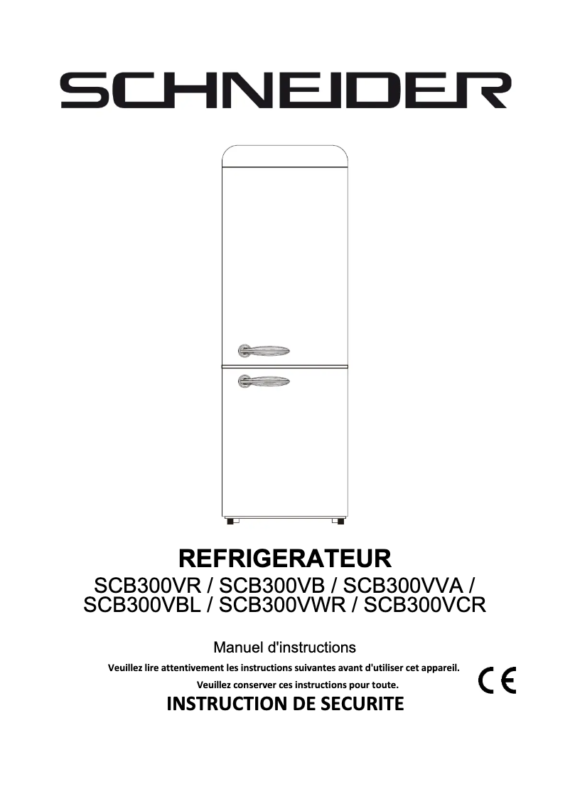 Image de la première page du manuel de l'appareil SCB300VWR