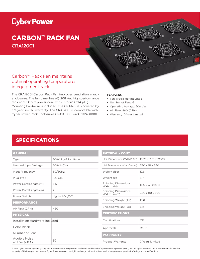 Image de la première page du manuel de l'appareil CRA12001