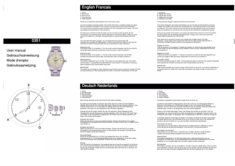 Page n°1 - Manuel utilisateur Davis 0351