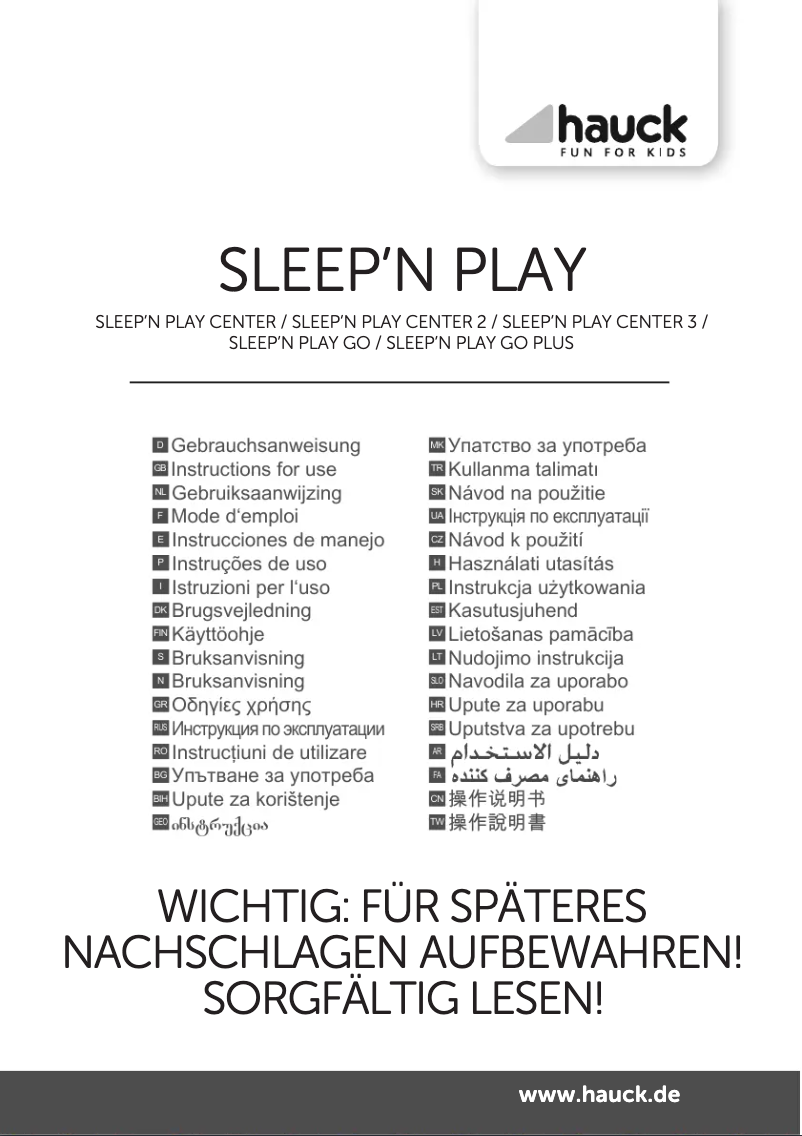 Image de la première page du manuel de l'appareil Sleep 'N Play Go Plus