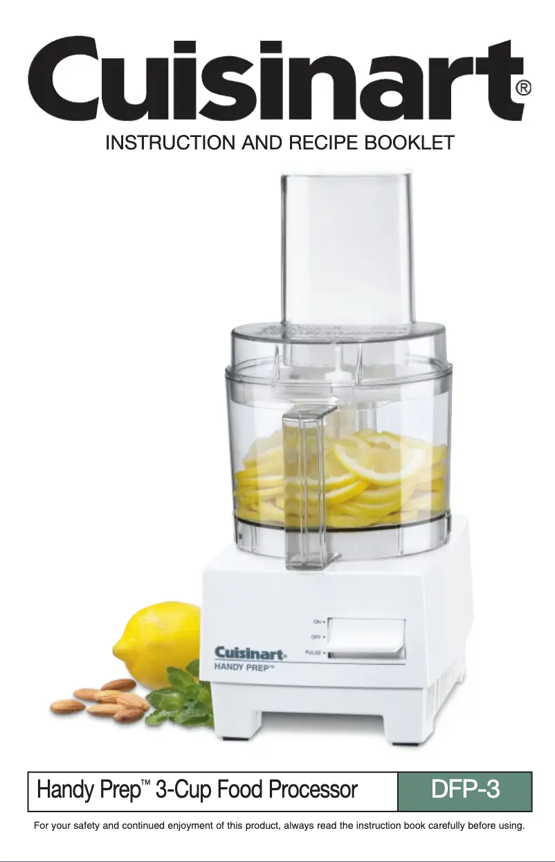 Page 1 de la notice Manuel utilisateur Cuisinart Handy Prep DFP-3