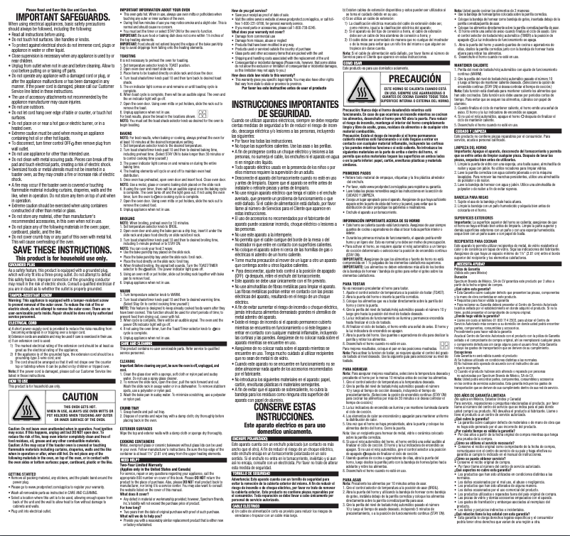 Page n°1 - Manuel utilisateur Black & Decker TO1700SG