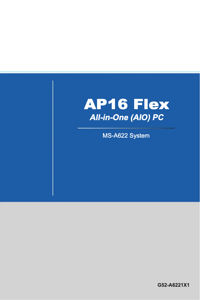 Page n°1 - Manuel utilisateur MSI AP16 FLEX-011XEU