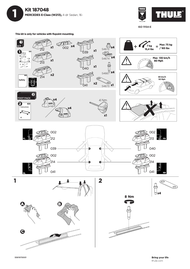 Página 1 del manual Manual de usuario Thule Kit 187048
