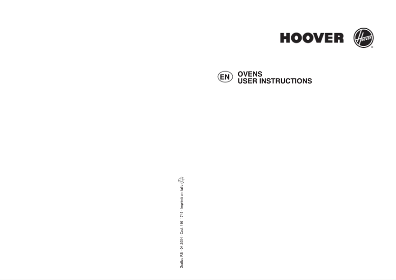 Page n°1 - Manuel utilisateur Hoover HFO415/1 B
