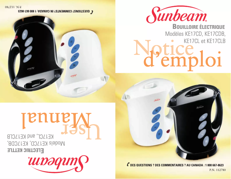 Image de la première page du manuel de l'appareil KE17CL