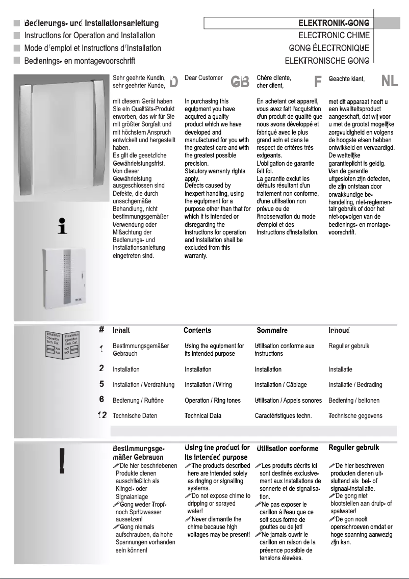 Page 1 de la notice Manuel utilisateur Grothe CROMA 100A