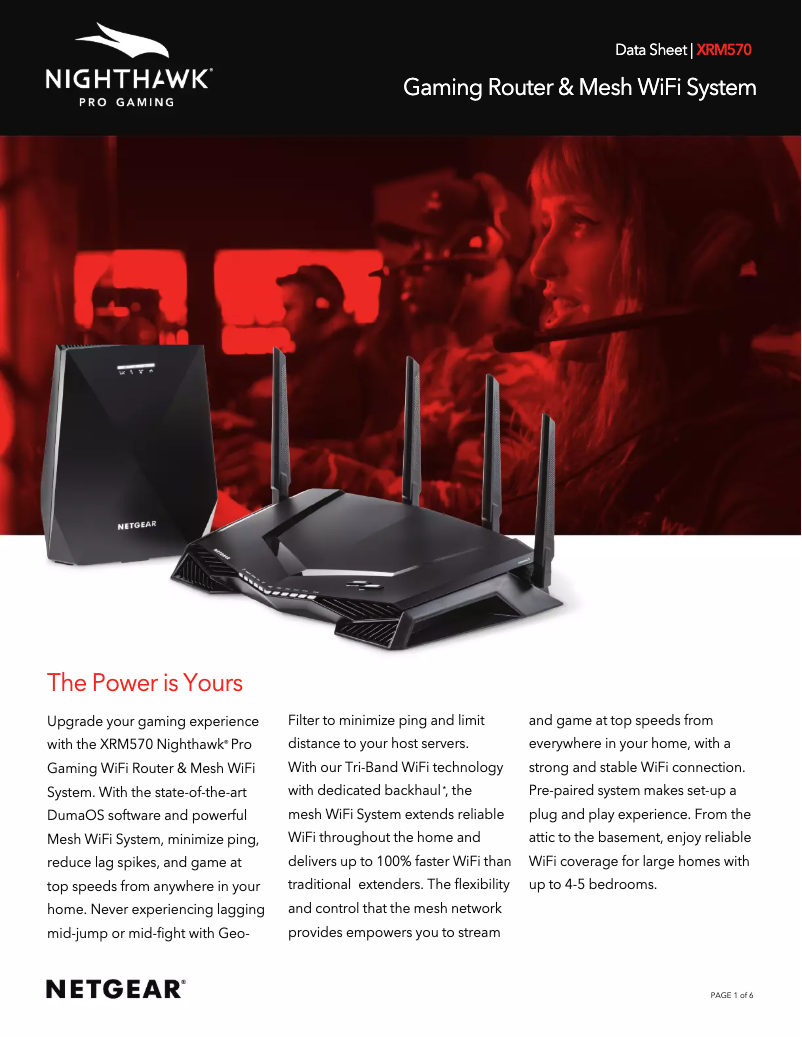 Page 1 de la notice Fiche technique Netgear Nighthawk XRM570