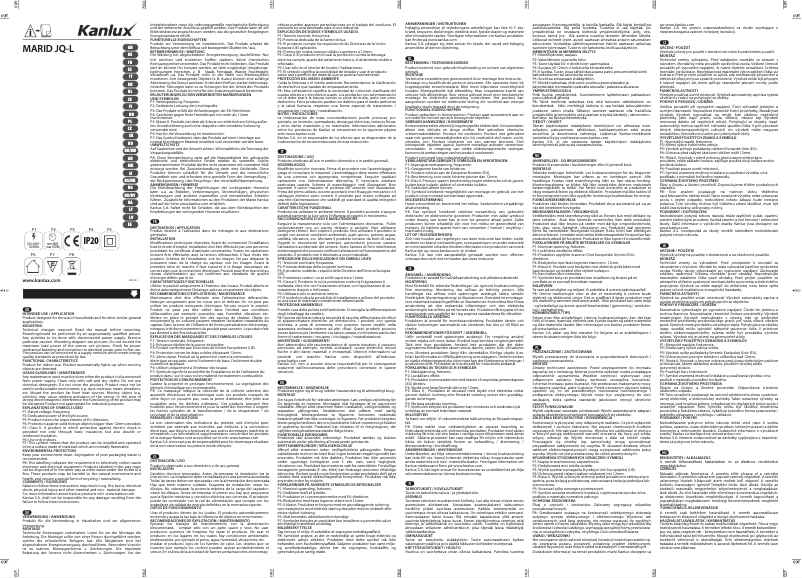 Page 1 de la notice Manuel utilisateur Kanlux MARID JQ-L
