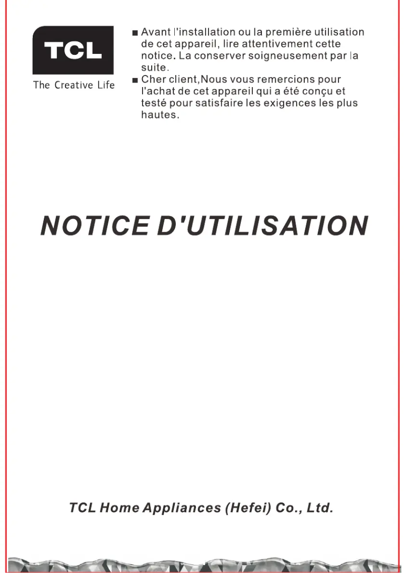 Page n°1 - Manuel utilisateur TCL FF0814SD0