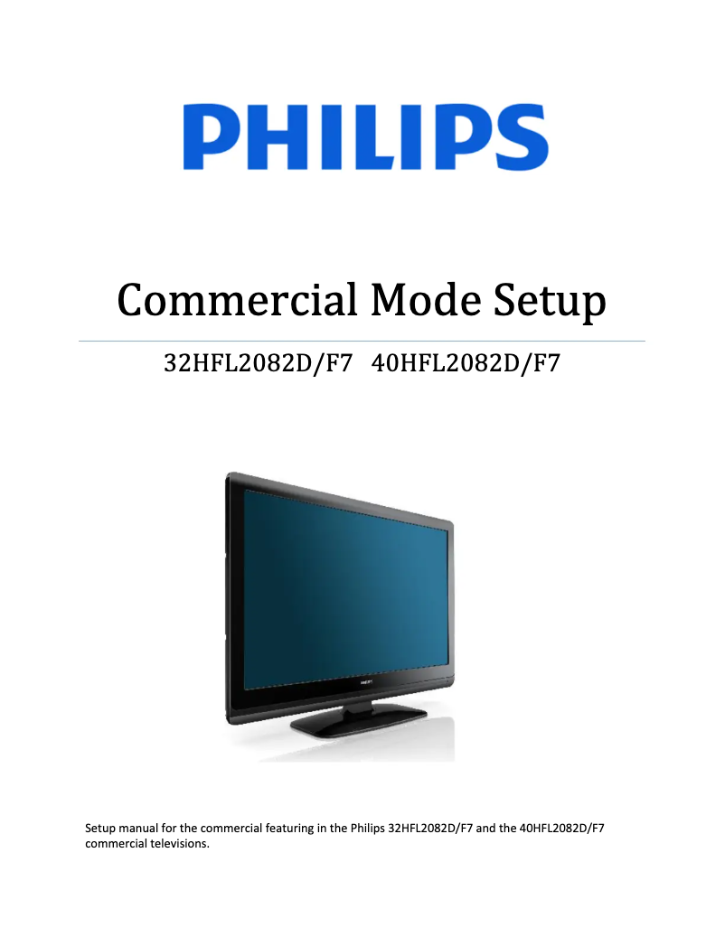 Page 1 de la notice Manuel utilisateur Philips 40HFL2082D