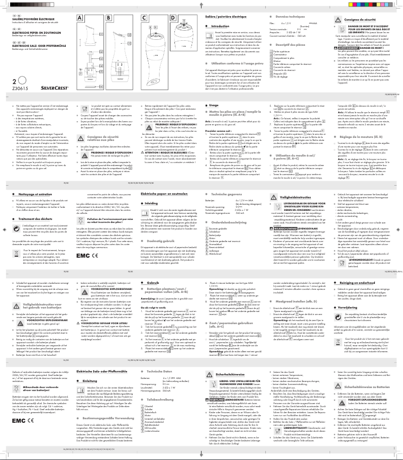 Page 1 de la notice Manuel utilisateur SilverCrest Z30615