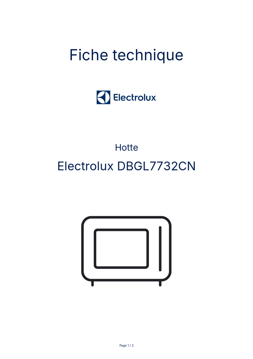 Page n°1 - Fiche technique Electrolux DBGL7732CN