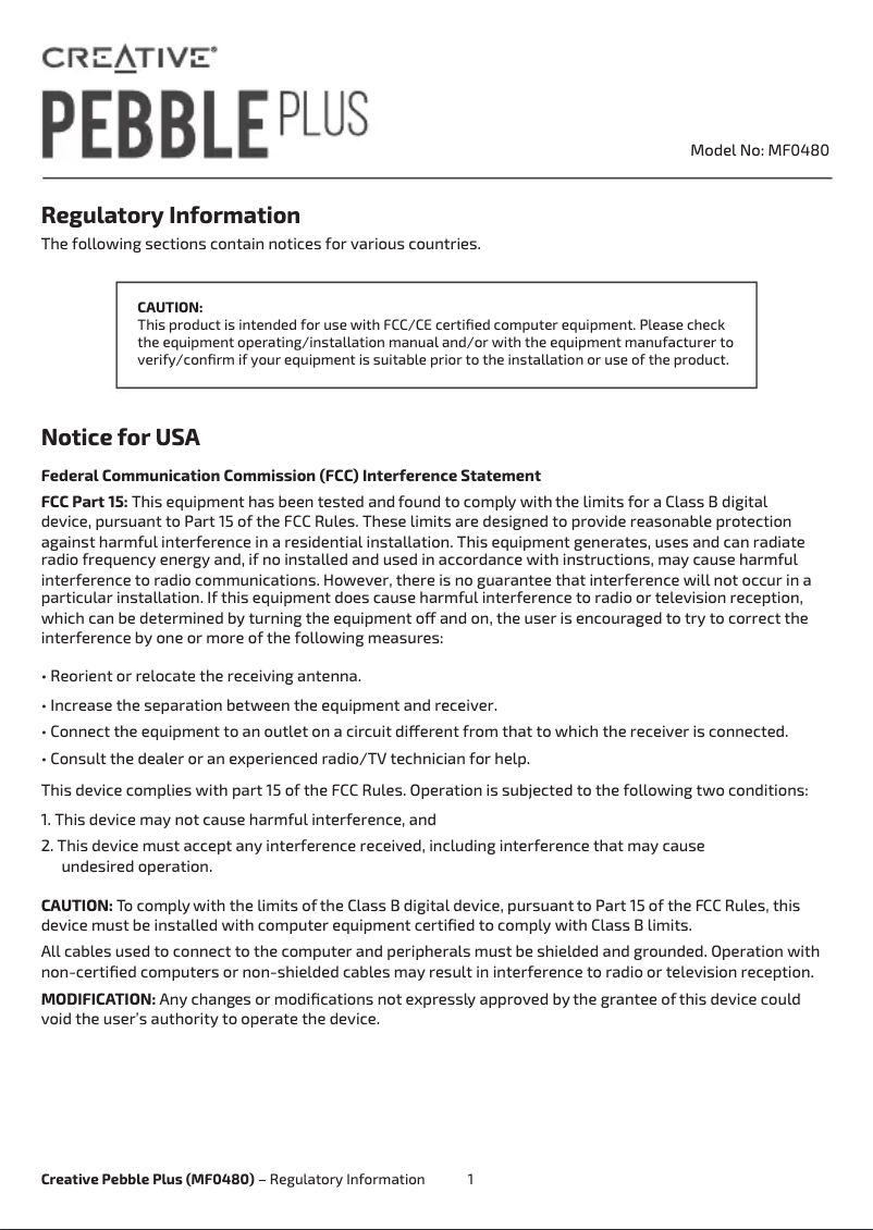 Image de la première page du manuel de l'appareil Pebble Plus