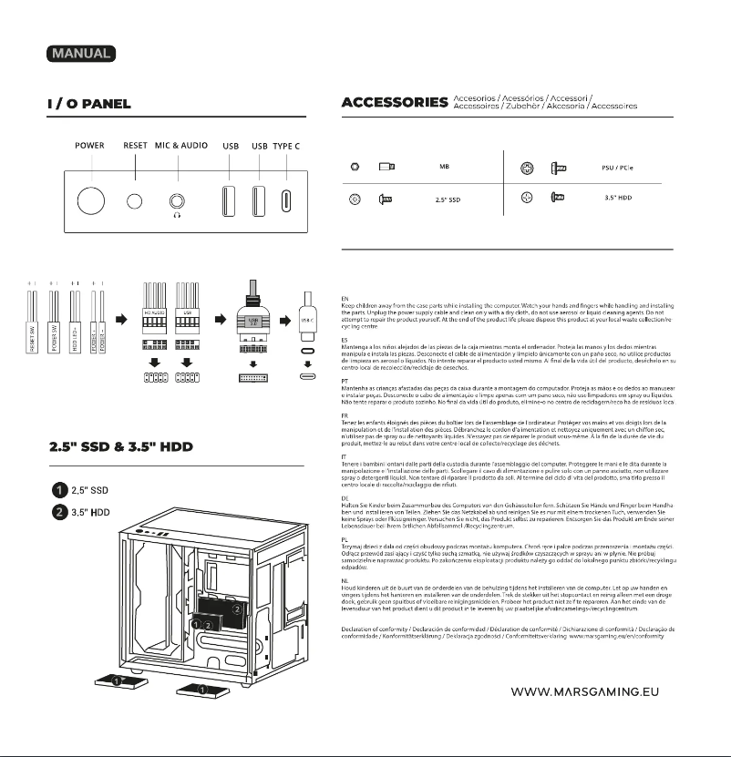 Page 1 de la notice Manuel utilisateur Mars Gaming MC-NOVAM