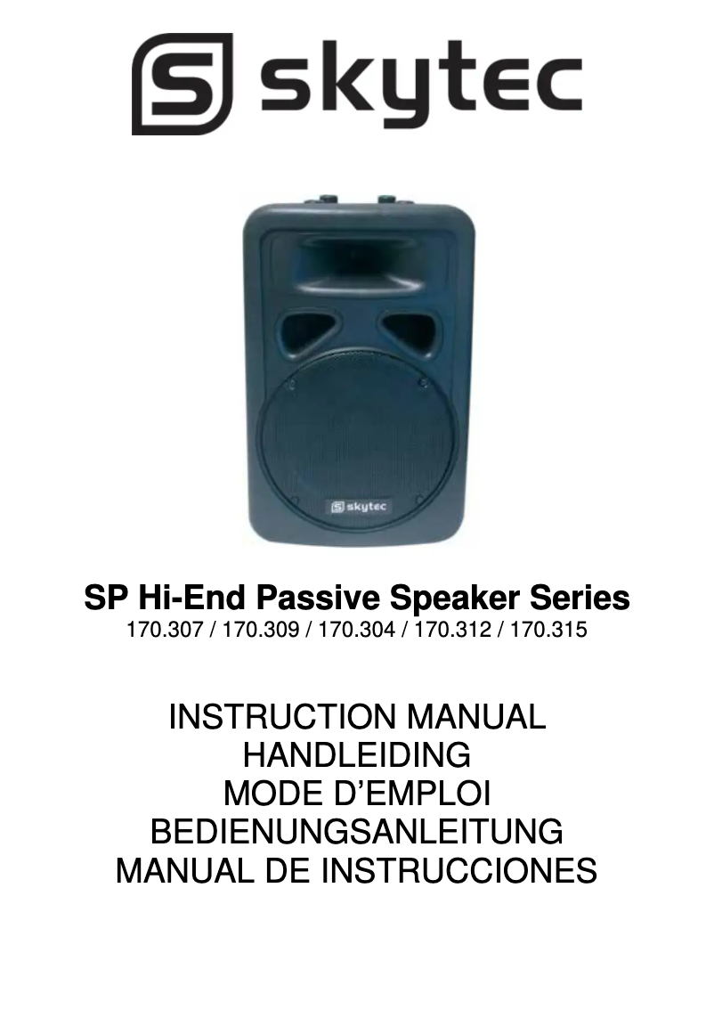 Image de la première page du manuel de l'appareil SP Hi-End Passive Speaker 170.304