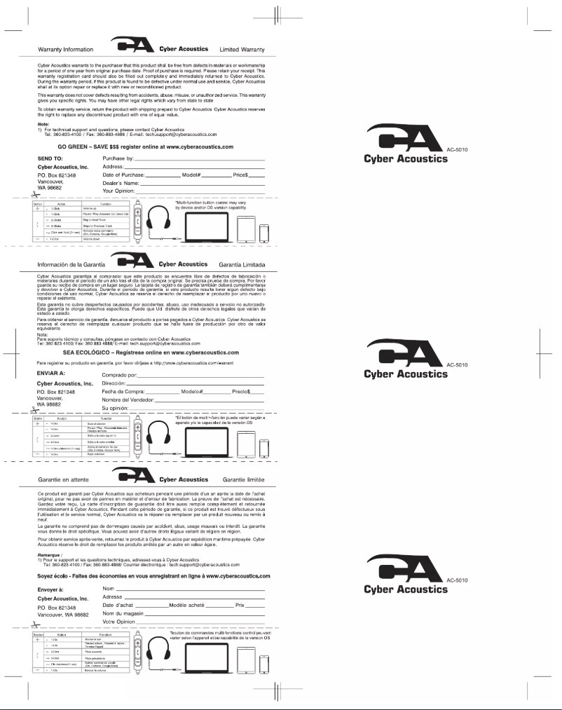 Image de la première page du manuel de l'appareil AC-5010
