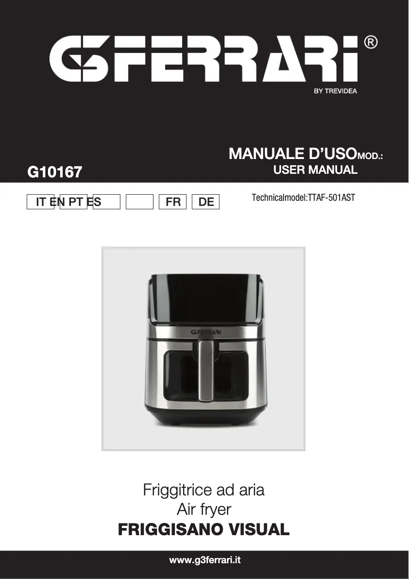 Image de la première page du manuel de l'appareil Friggisano Visual G10167