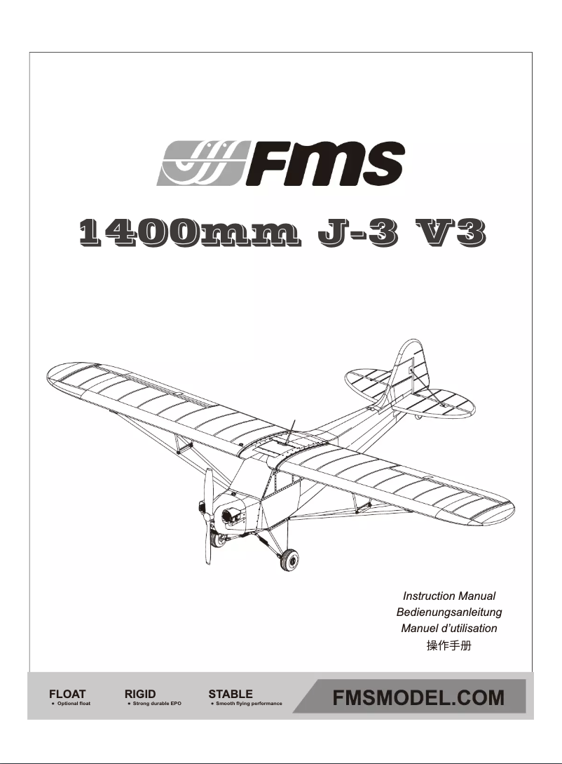 Page 1 de la notice Manuel utilisateur FMS J-3 Cub V3