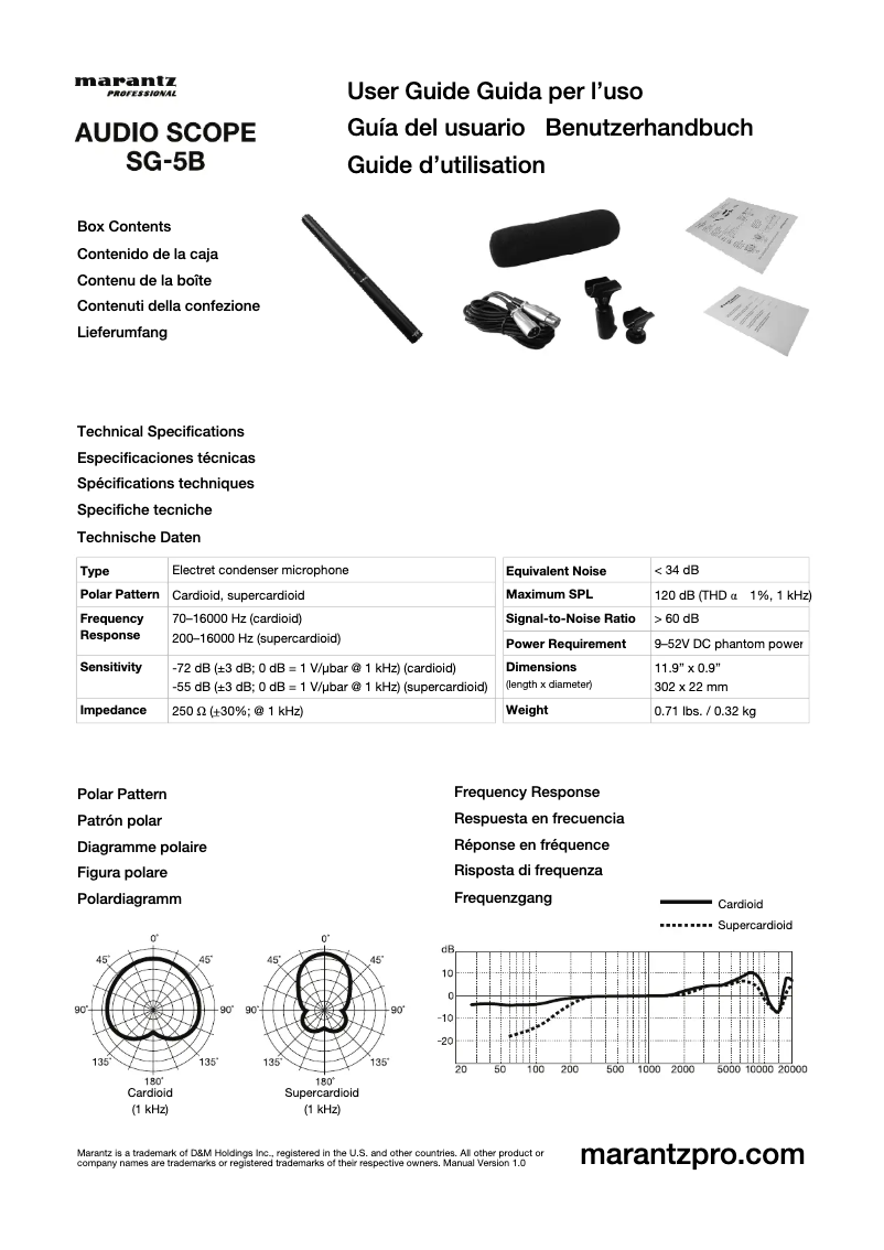 Image de la première page du manuel de l'appareil Audio Scope SG-5B