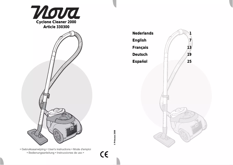 Page n°1 - Manuel utilisateur Nova Cyclone Cleaner 2000