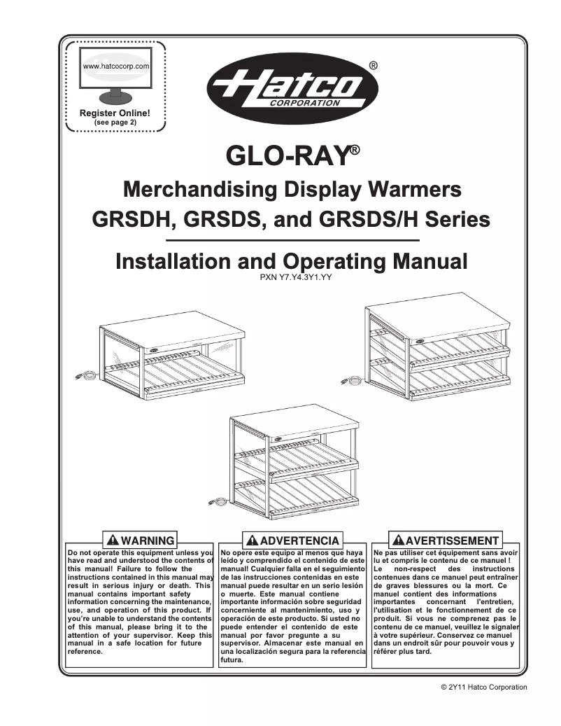 Image de la première page du manuel de l'appareil Glo-Ray GRSDS-36T