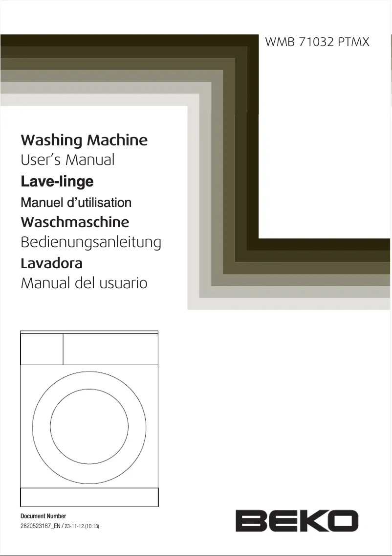 Page n°1 - Manuel utilisateur Beko WMB 71032 PTMX