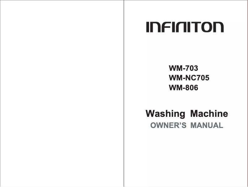 Page n°1 - Manuel utilisateur Infiniton WM-703