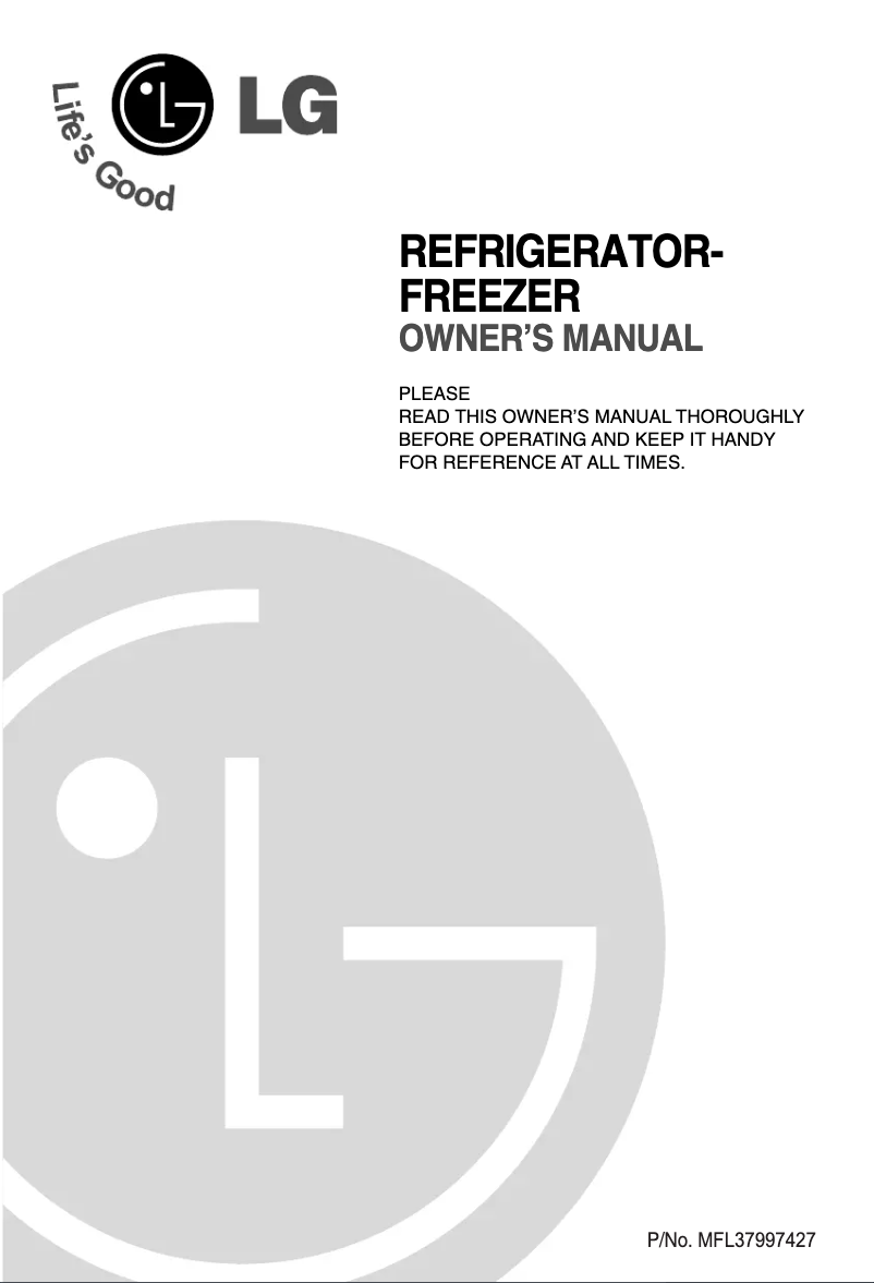 Page n°1 - Manuel utilisateur LG GR-B392 YLC