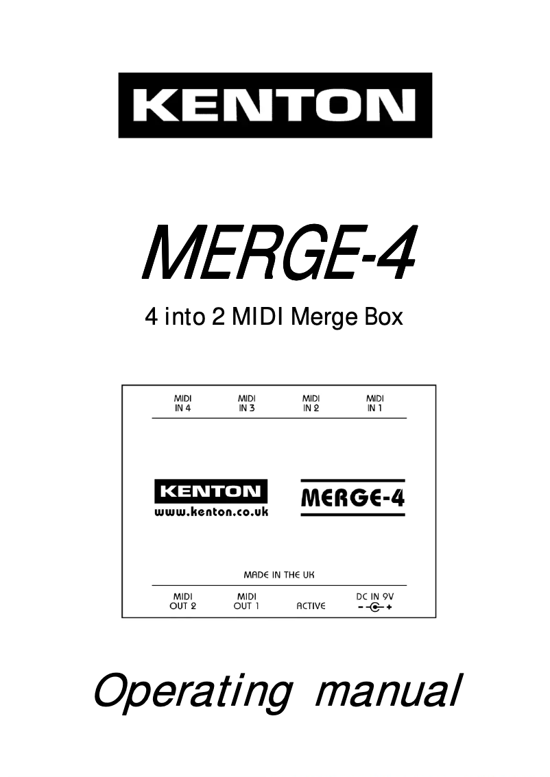Page n°1 - Manuel utilisateur Kenton MERGE-4