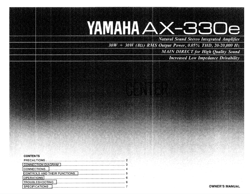 Page 1 de la notice Manuel utilisateur Yamaha AX-330E