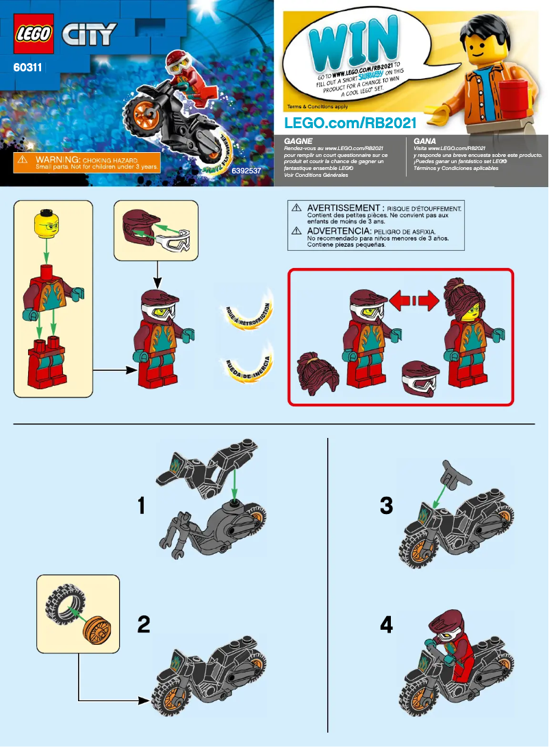 Page 1 de la notice Manuel utilisateur Lego City 60311