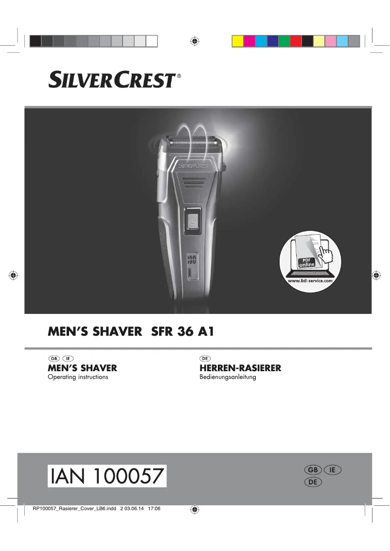 Page n°1 - Manuel utilisateur SilverCrest SFR 36 A1