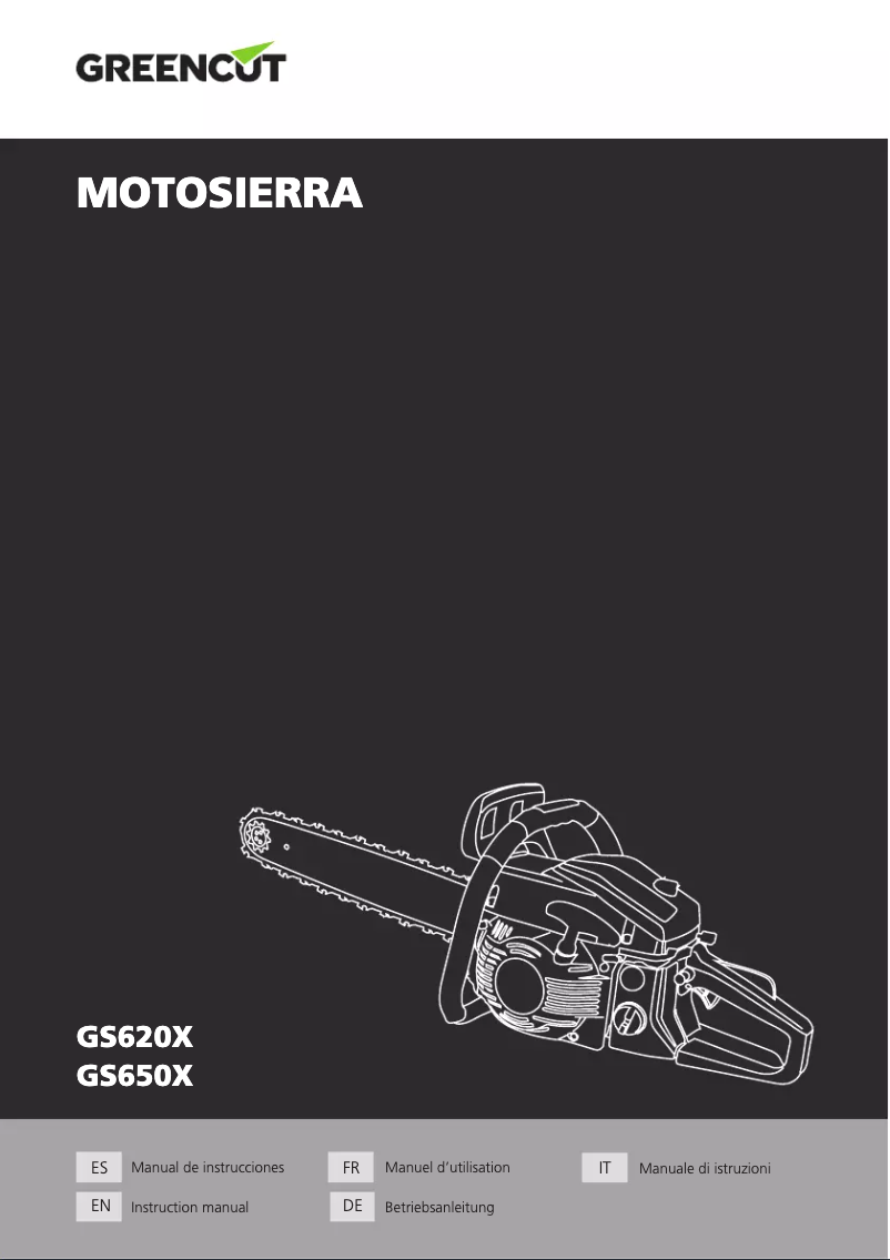 Page 1 de la notice Manuel utilisateur Greencut GS650X