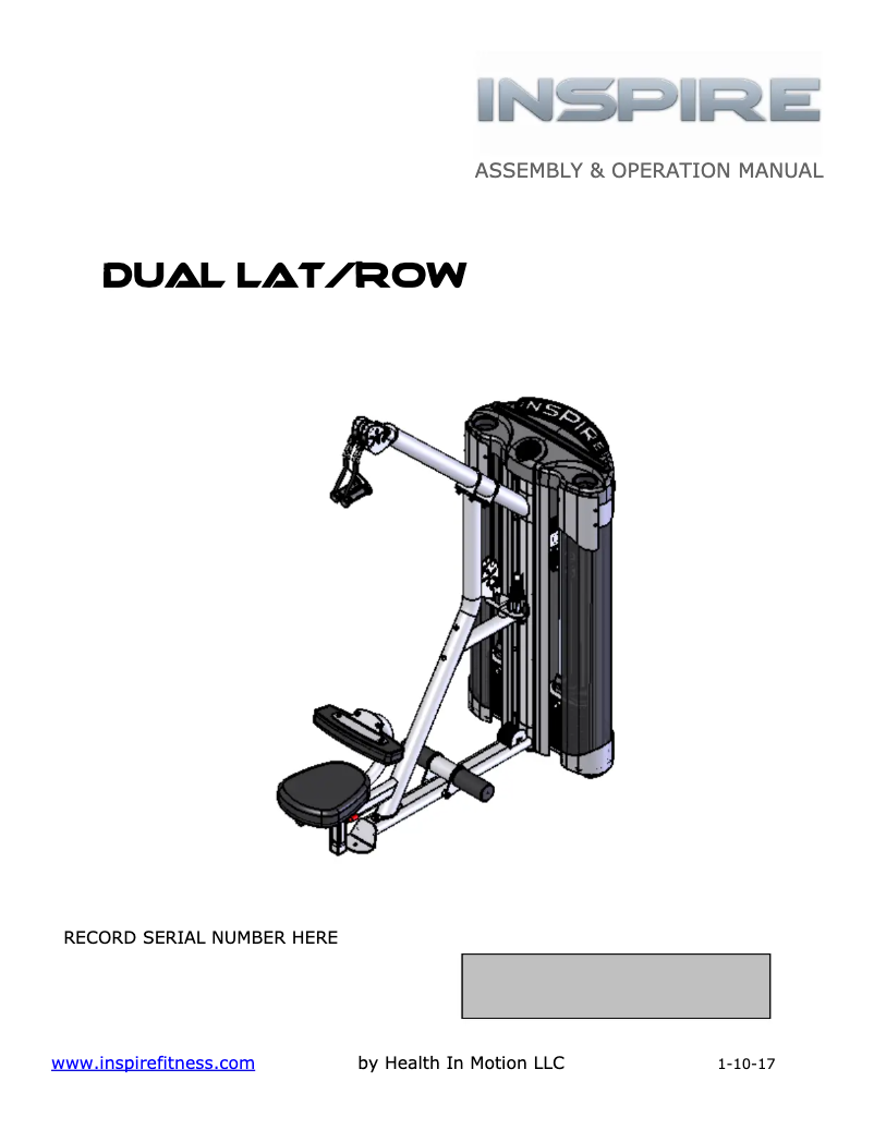 Image de la première page du manuel de l'appareil Dual Lat/Row