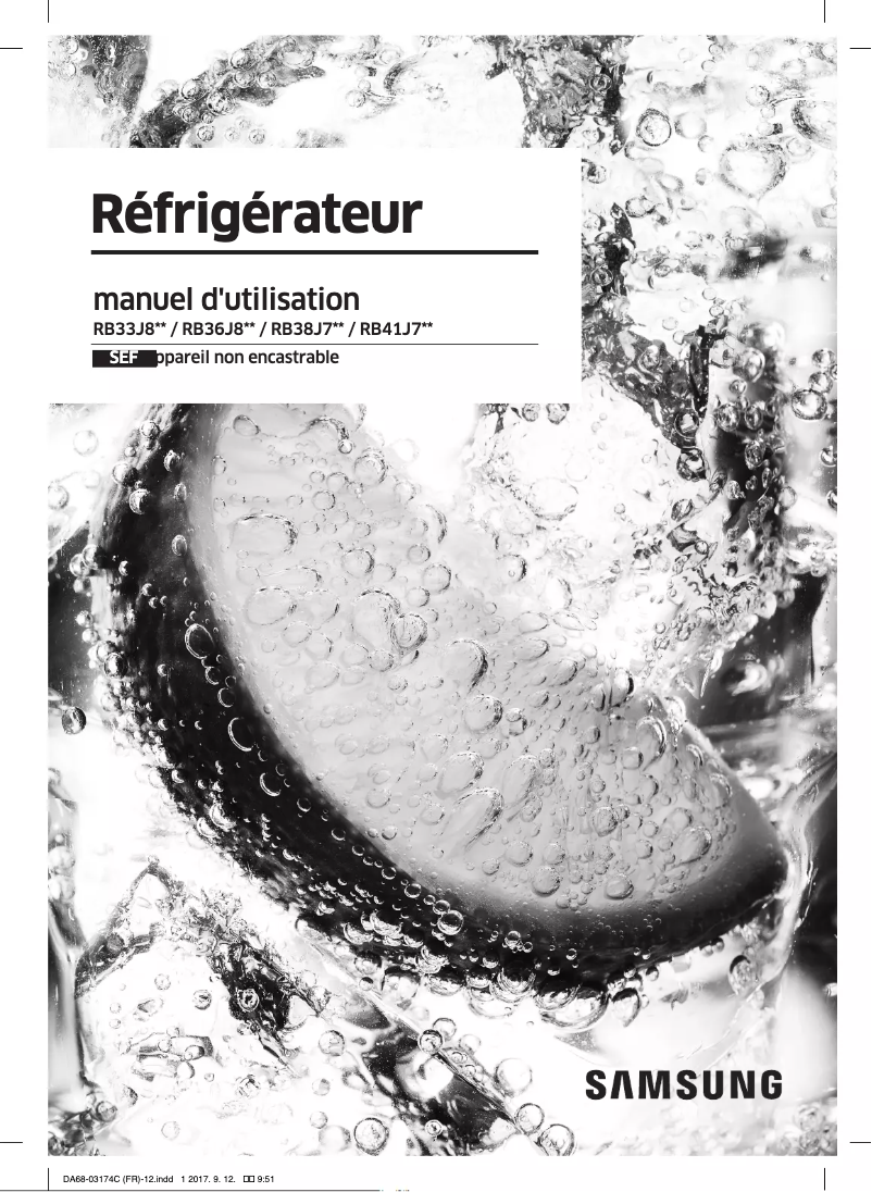 Page n°1 - Manuel utilisateur Samsung RB38J7515SR
