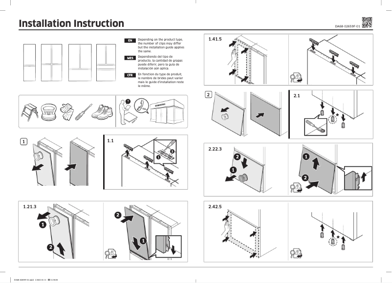 Page n°1 - Guide d'installation Samsung RF29BB8900AW