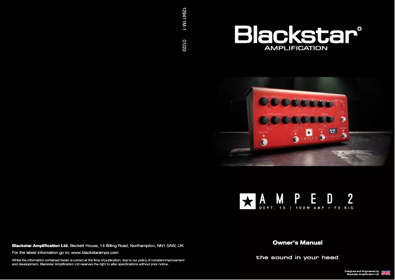 Page n°1 - Manuel utilisateur Blackstar AMPED 2