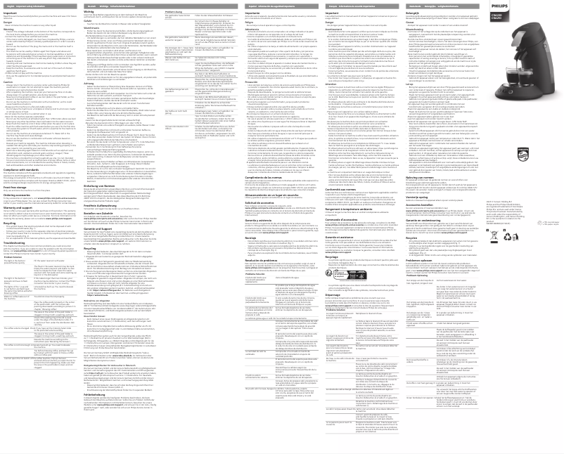 Image de la première page du manuel de l'appareil Senseo Original plus CSA220