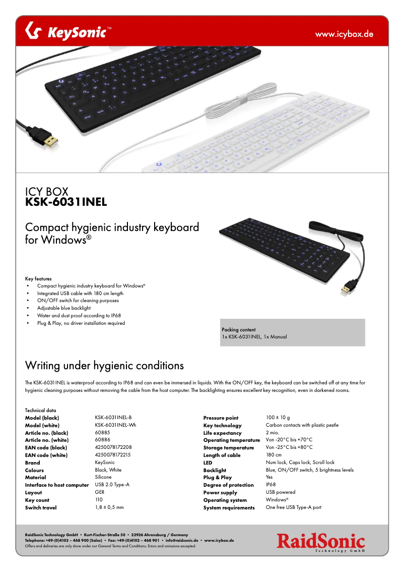 Image de la première page du manuel de l'appareil KSK-6031INEL