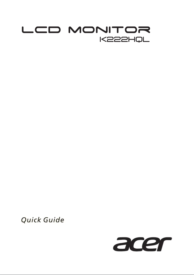 Page n°1 - Manuel utilisateur Acer K222HQLE