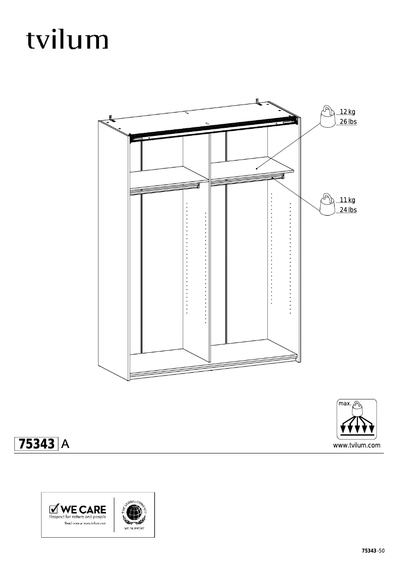 Page 1 de la notice Manuel utilisateur Tvilum 75343