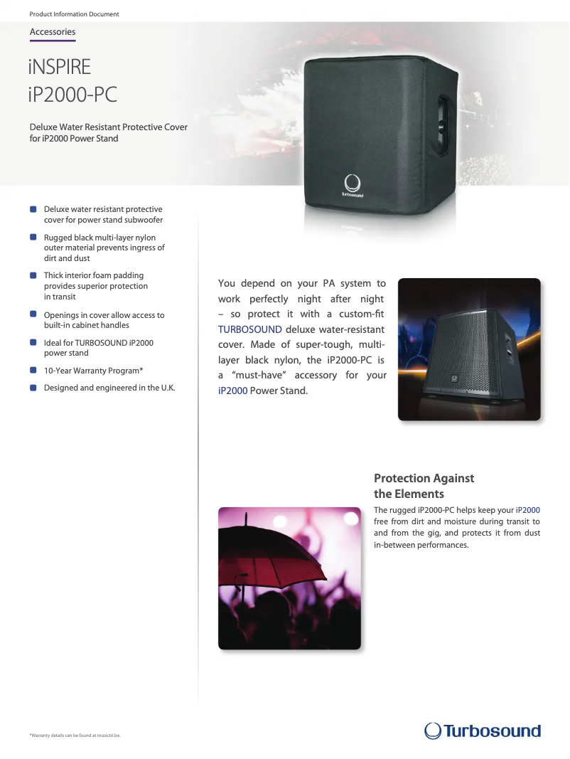 Página 1 del manual Ficha técnica Turbosound iP2000-PC