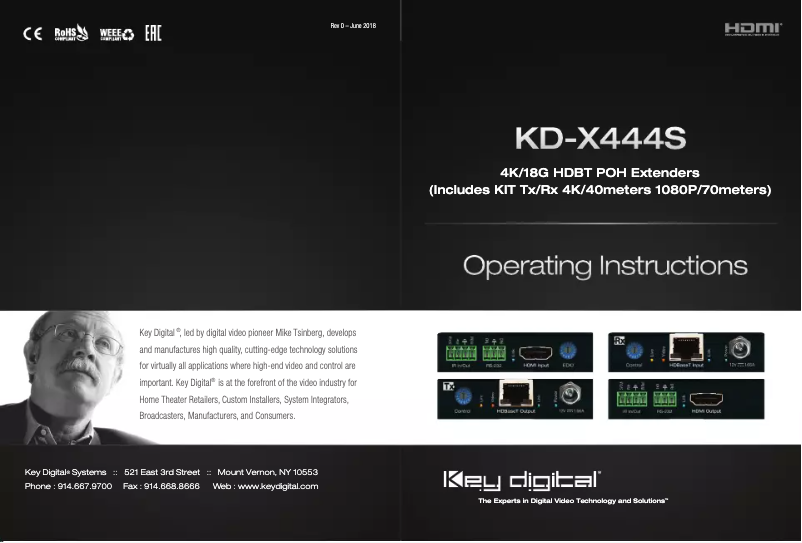 Page 1 de la notice Manuel utilisateur Key Digital KD-X444S