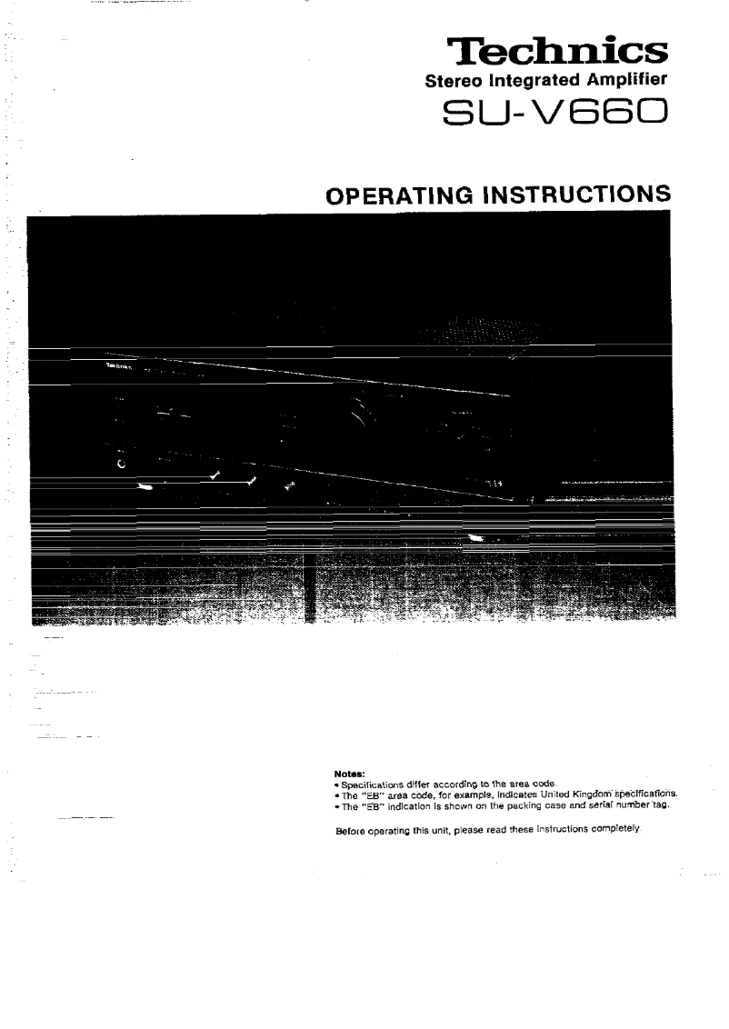 Imagen de la primera página del manual del dispositivo SU-V660