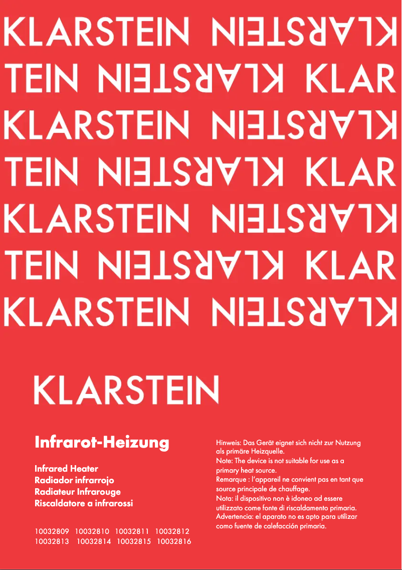 Image de la première page du manuel de l'appareil 10032816