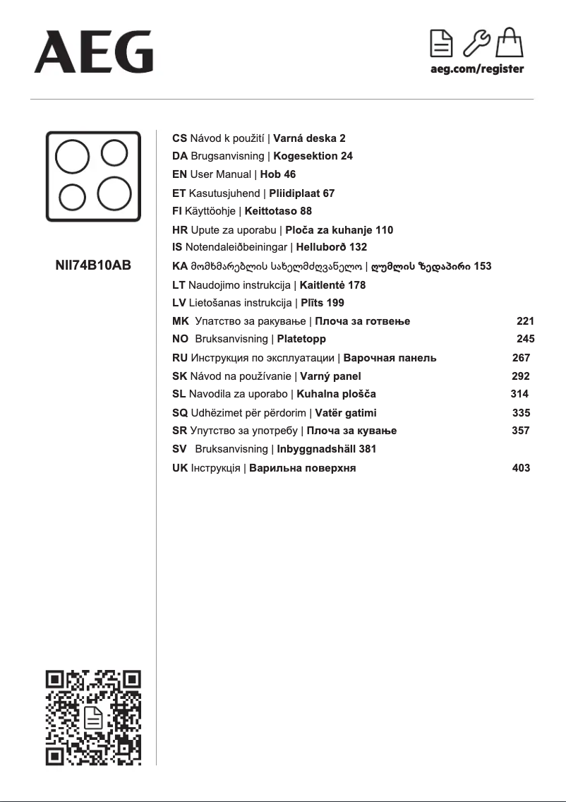 Imagen de la primera página del manual del dispositivo NII74B10AB